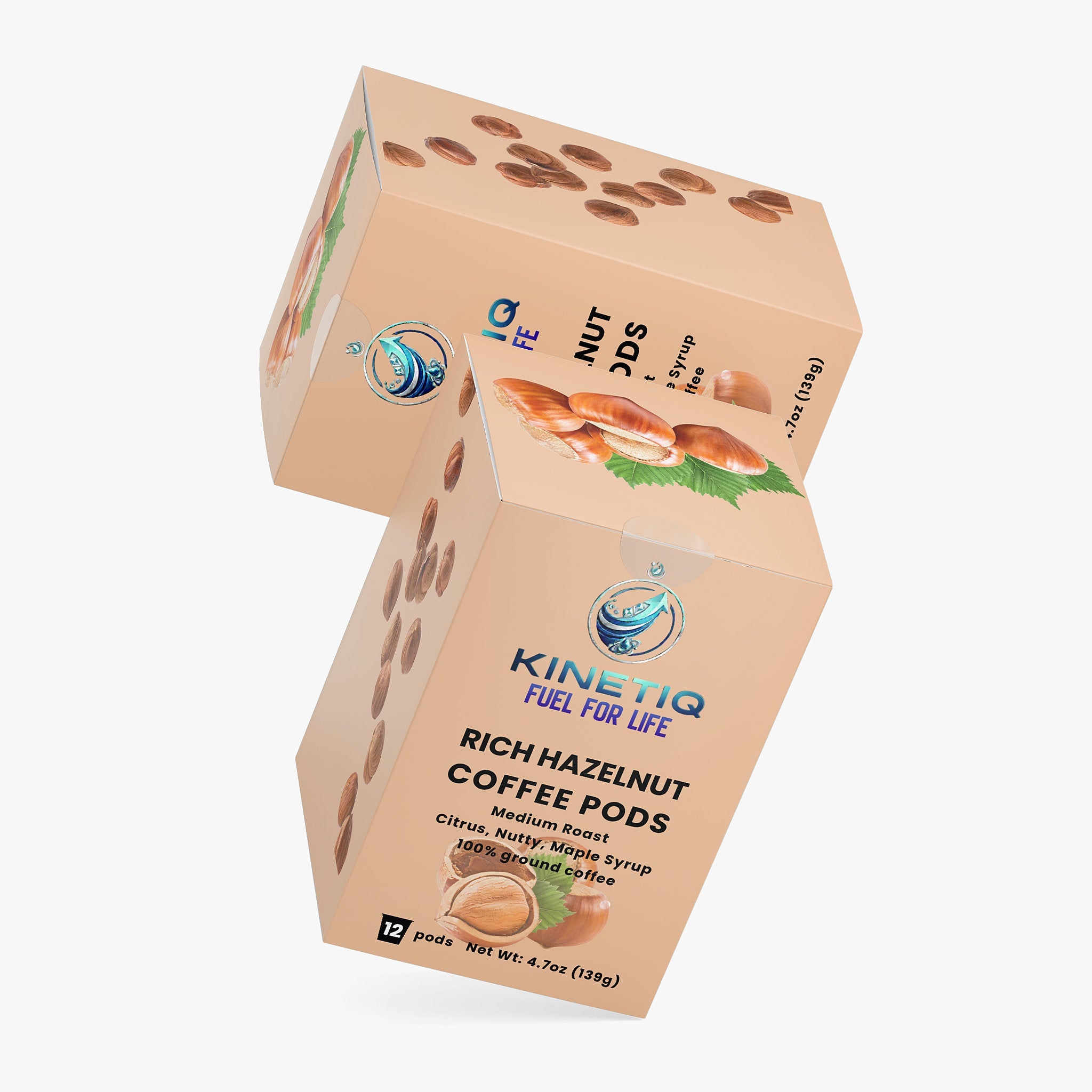 Rich hazelnut medium roast coffee pods box and single serve capsules for standard brewing machines — view 4