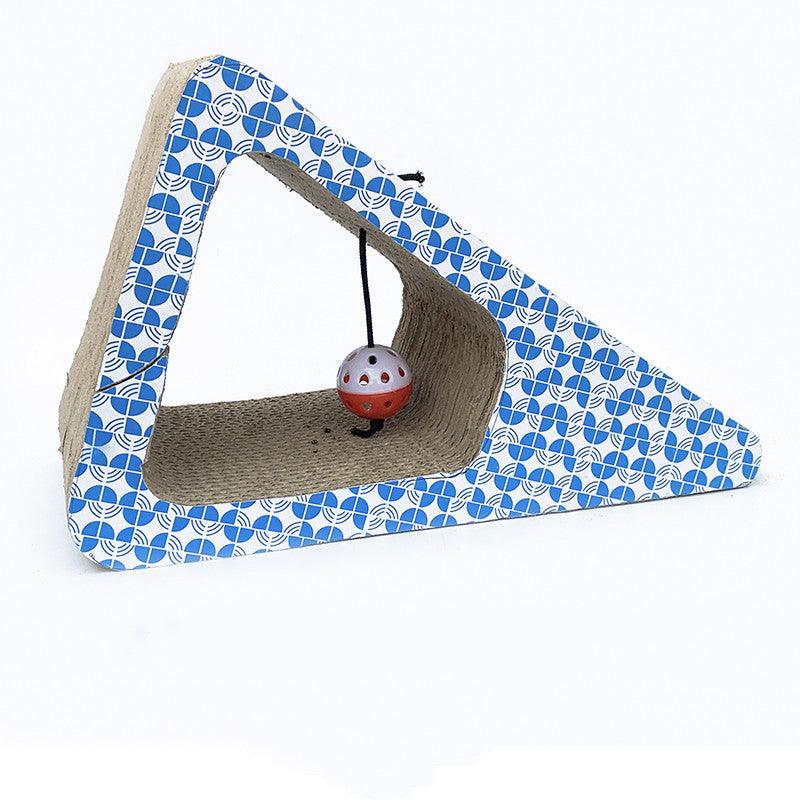 Kitty Claws corrugated cat scratcher toy with natural wood frame for indoor feline playtime — view 2