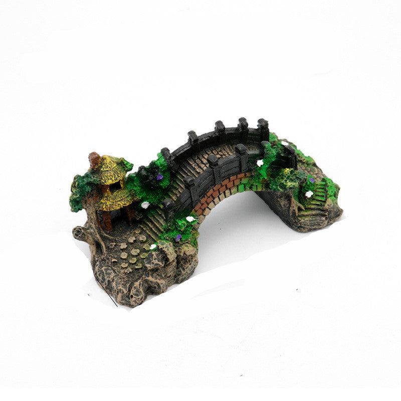 Resin aquarium arch decoration for fish tank with realistic stone texture and smooth safe edges — view 4