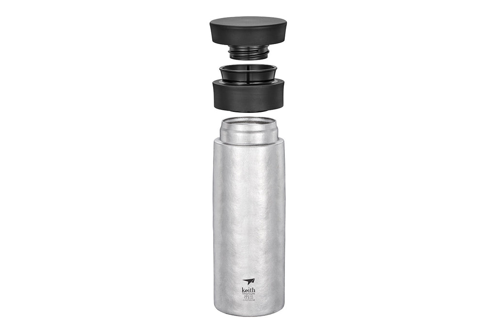 KEITH Titanium vacuum bottle with built-in tea filter for hot and cold travel hydration — view 2