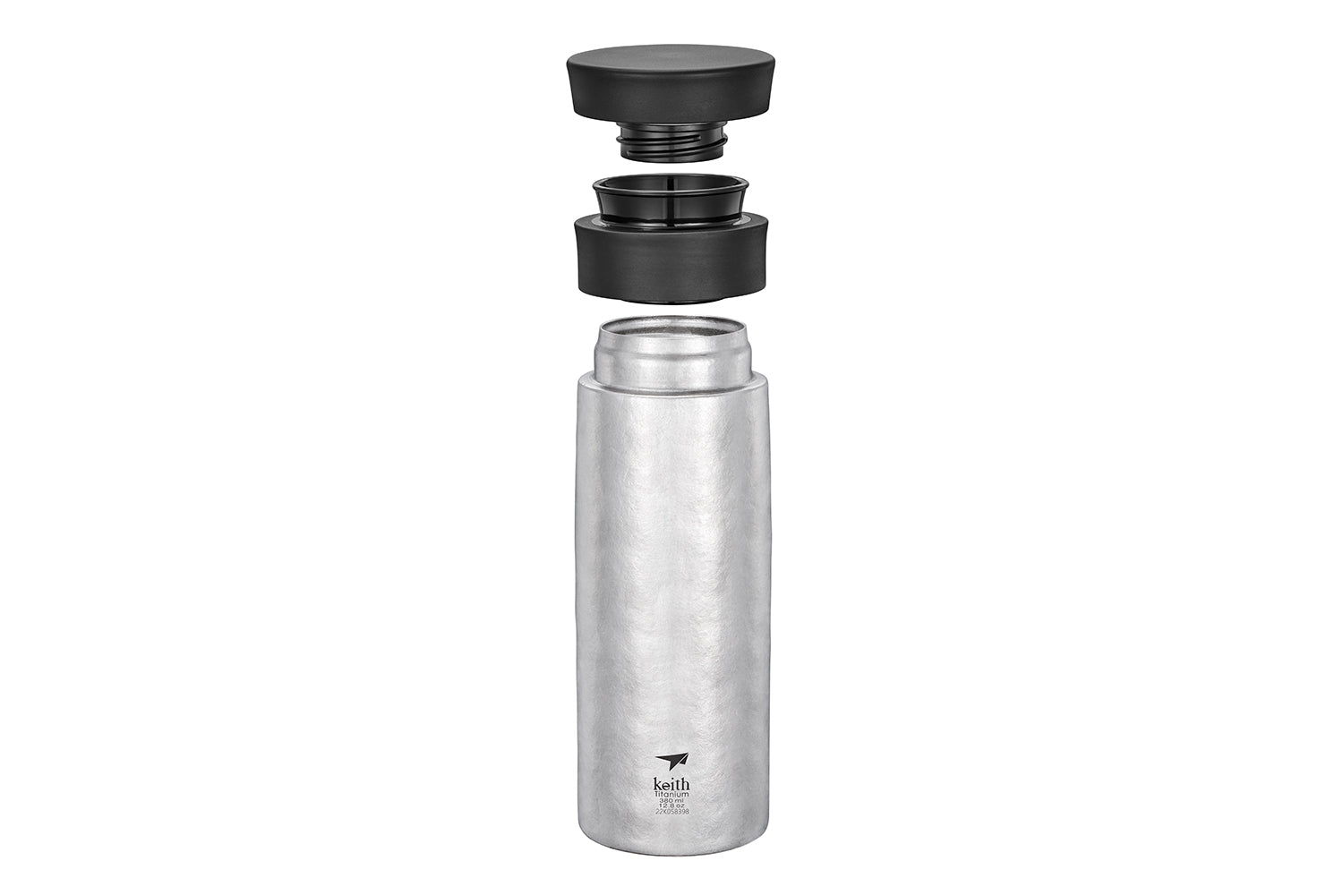 KEITH Titanium vacuum bottle with built-in tea filter for hot and cold travel hydration — view 2