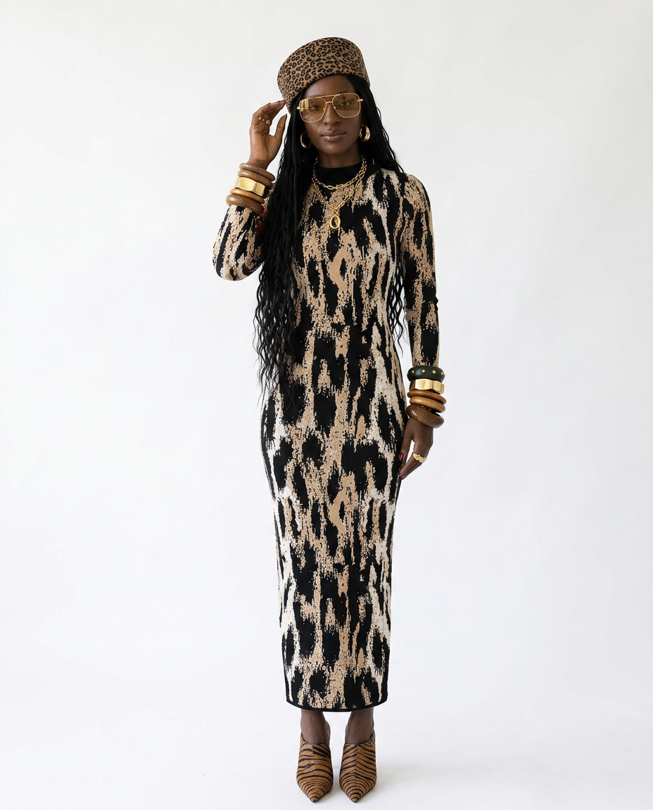 Audacious Leopard Print Sheath Dress-3