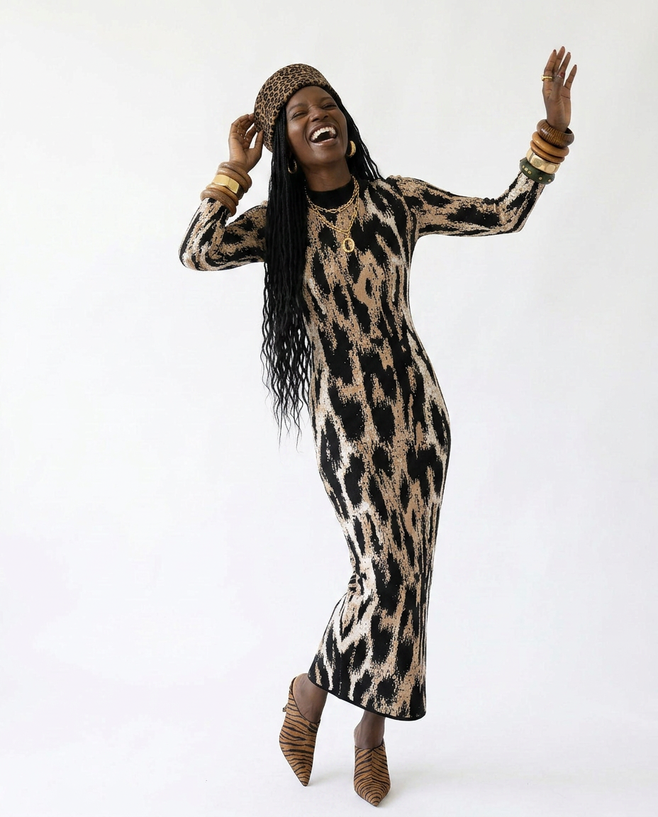 Audacious Leopard Print Sheath Dress-1