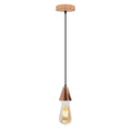 Vintage E27 cone pendant holder in rose gold with matching ceiling rose and black cable