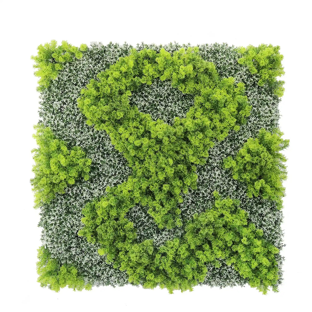 Natural Green and White Moss Artificial Vertical Garden Green Wall Panel 40×40in – UV Resistant – Commercial Grade-0