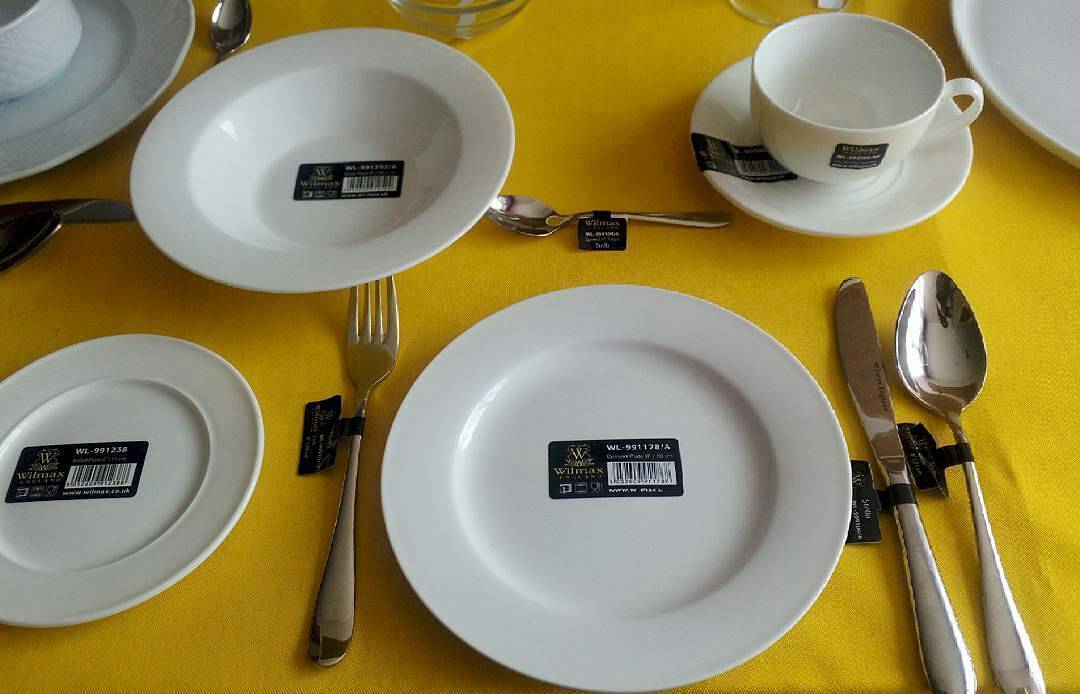 Set Of 6 Professional Rolled Rim White Dinner Plate 10" inch | 25.5 Cm-2