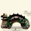 Resin aquarium arch decoration for fish tank with realistic stone texture and smooth safe edges