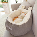 Cozy cotton small dog bed sleeping bag in a sleek neutral color with plush interior