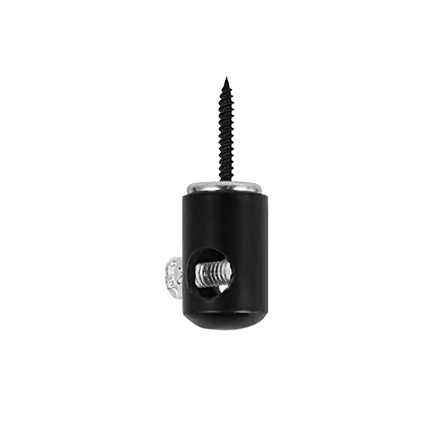 Solid steel black pendant light hook and cable mounting clip for fabric lighting cords