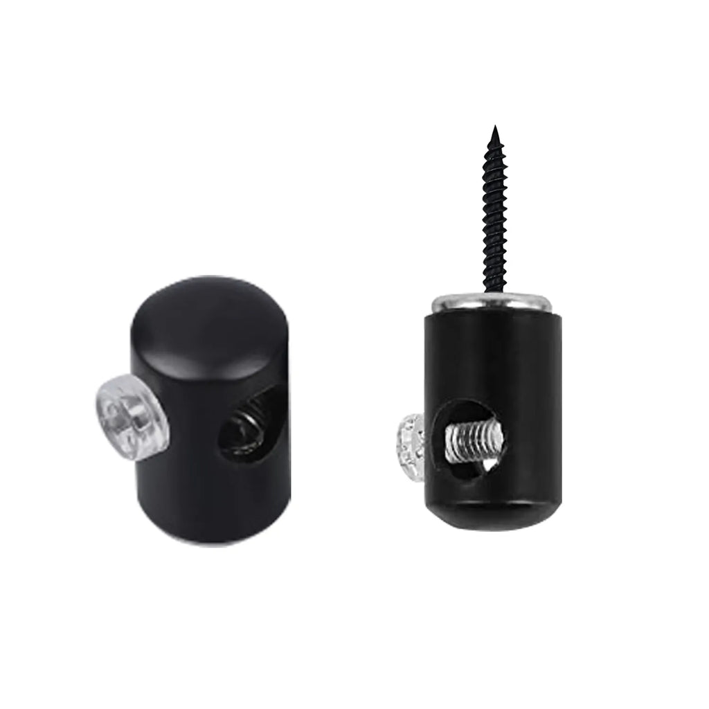 Solid steel black pendant light hook and cable mounting clip for fabric lighting cords — view 3