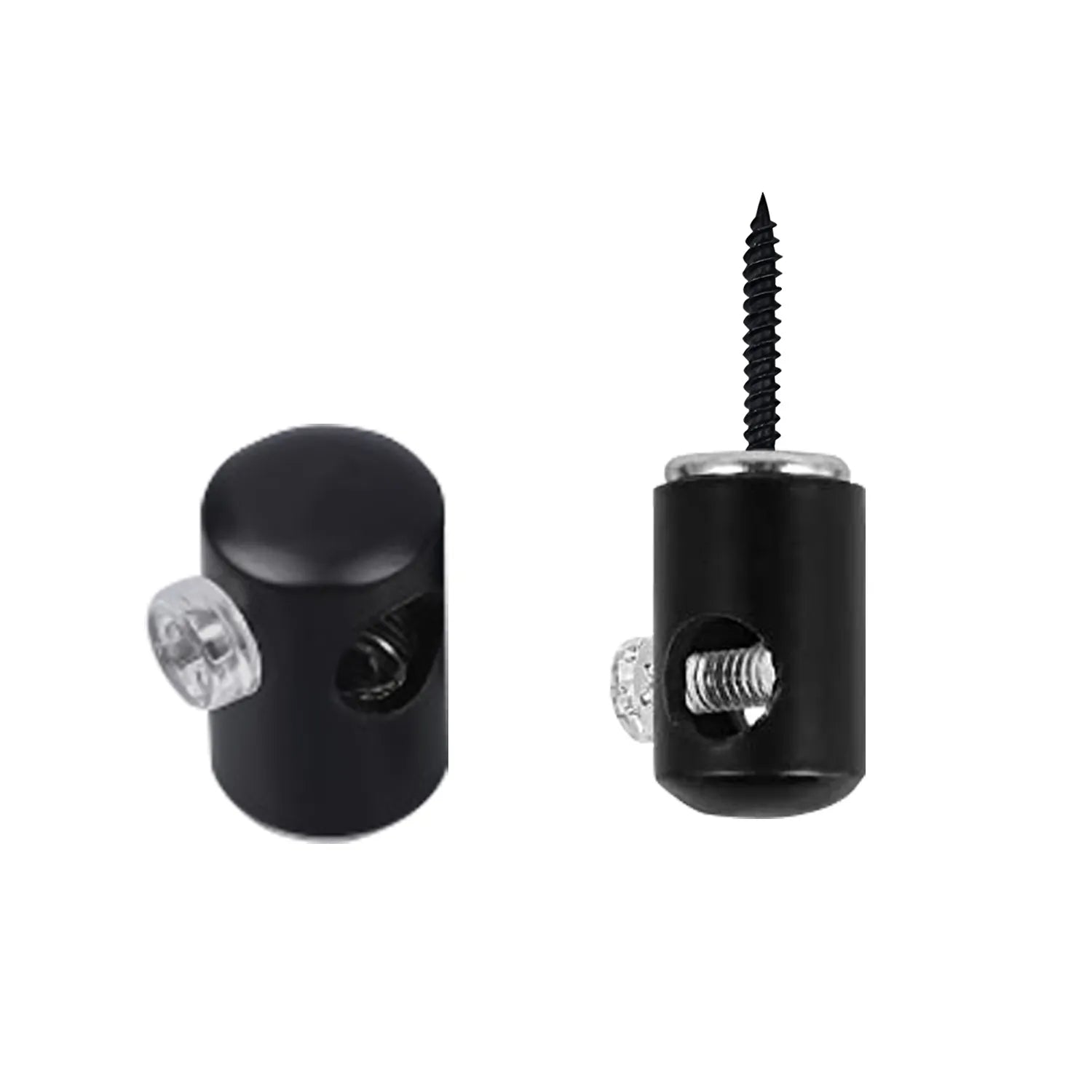 Solid steel black pendant light hook and cable mounting clip for fabric lighting cords — view 3