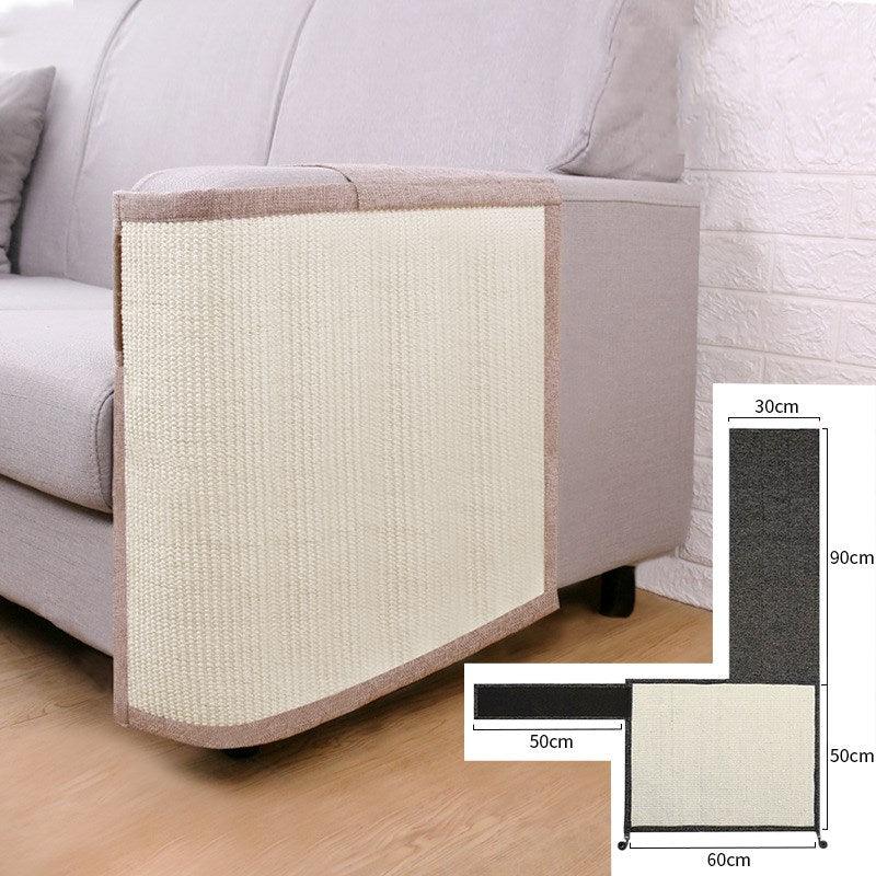 Cotton and linen anti-scratch sofa cover draped elegantly over a modern living room couch — view 2