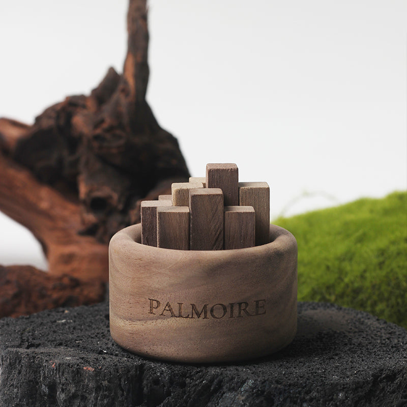 Black walnut wood diffuser for essential oils showcasing rich natural wood grain and sleek minimalist design — view 3
