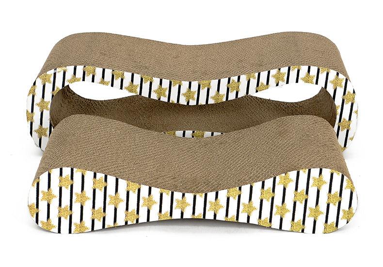 Modern wooden cat scratching board and lounge bed with crumb-free design on a clean floor — view 4