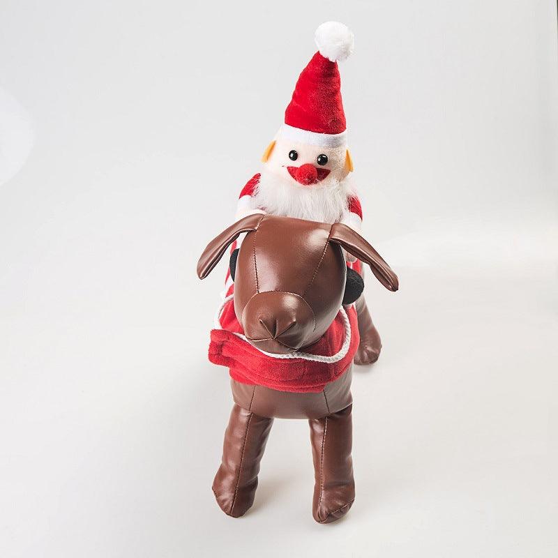 Christmas equestrian dog costume with rider colorful polyester pet holiday apparel — view 4