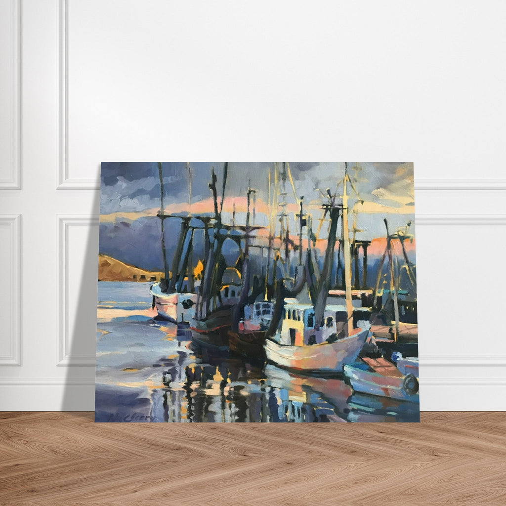 'Midnight Fleet' Coastal I 16x20 Museum-Quality Matte Paper Poster | Original Artwork by American Artist Barbara Cleary-2