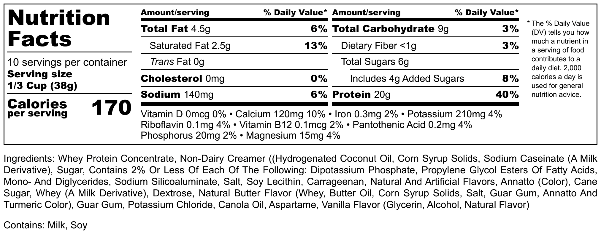 Vanilla protein shake bottle showing twenty grams of protein for fitness and muscle recovery — view 5