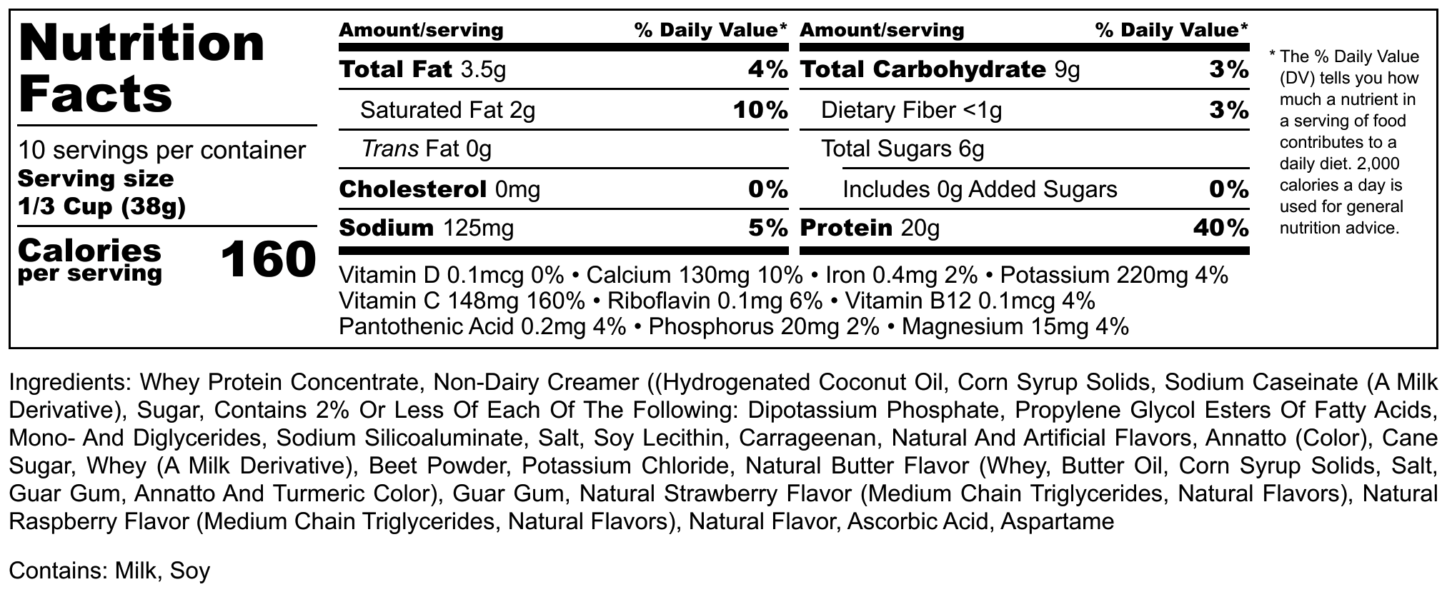 Berry berry protein smoothy powder in a glass vibrant pink strawberry and raspberry wellness drink — view 5