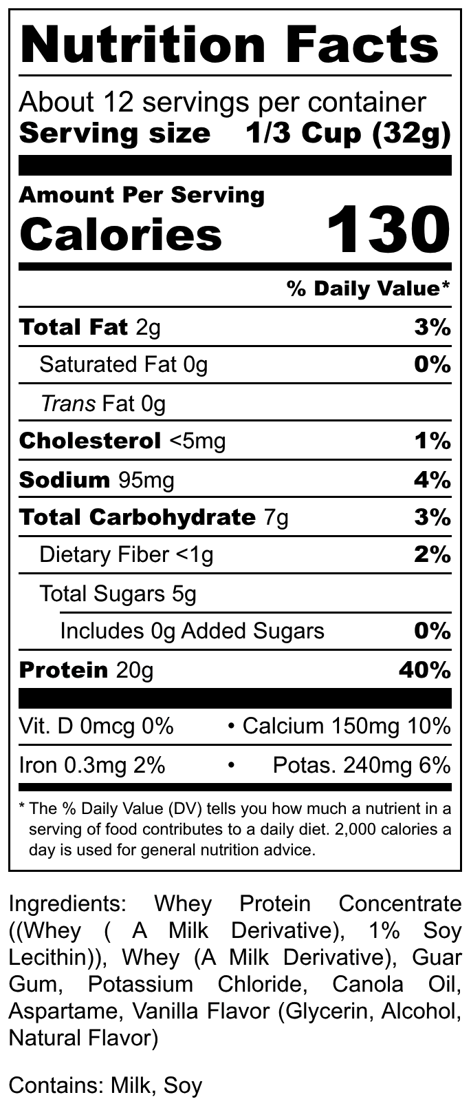 Vanilla protein shake bottle by Hi-West featuring twenty grams of protein and no added sugar — view 5
