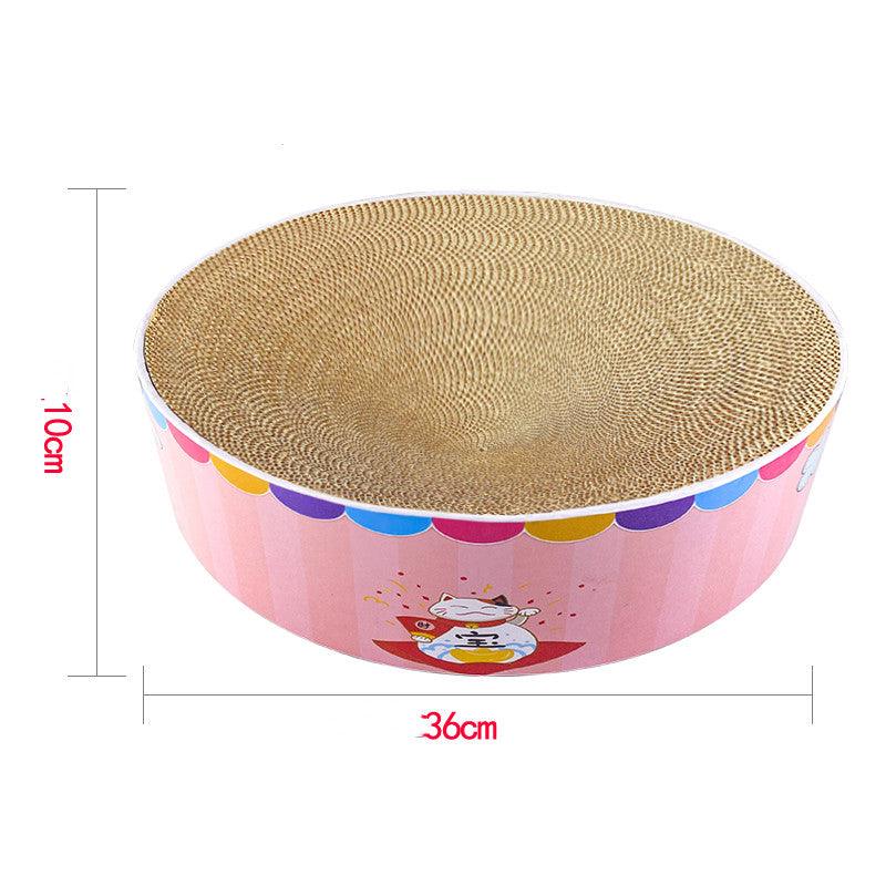 Kitty Claws corrugated cat scratcher toy with natural wood frame for indoor feline playtime — view 3