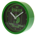Round Harry Potter Slytherin crest desktop alarm clock featuring clear numbers and durable plastic case.