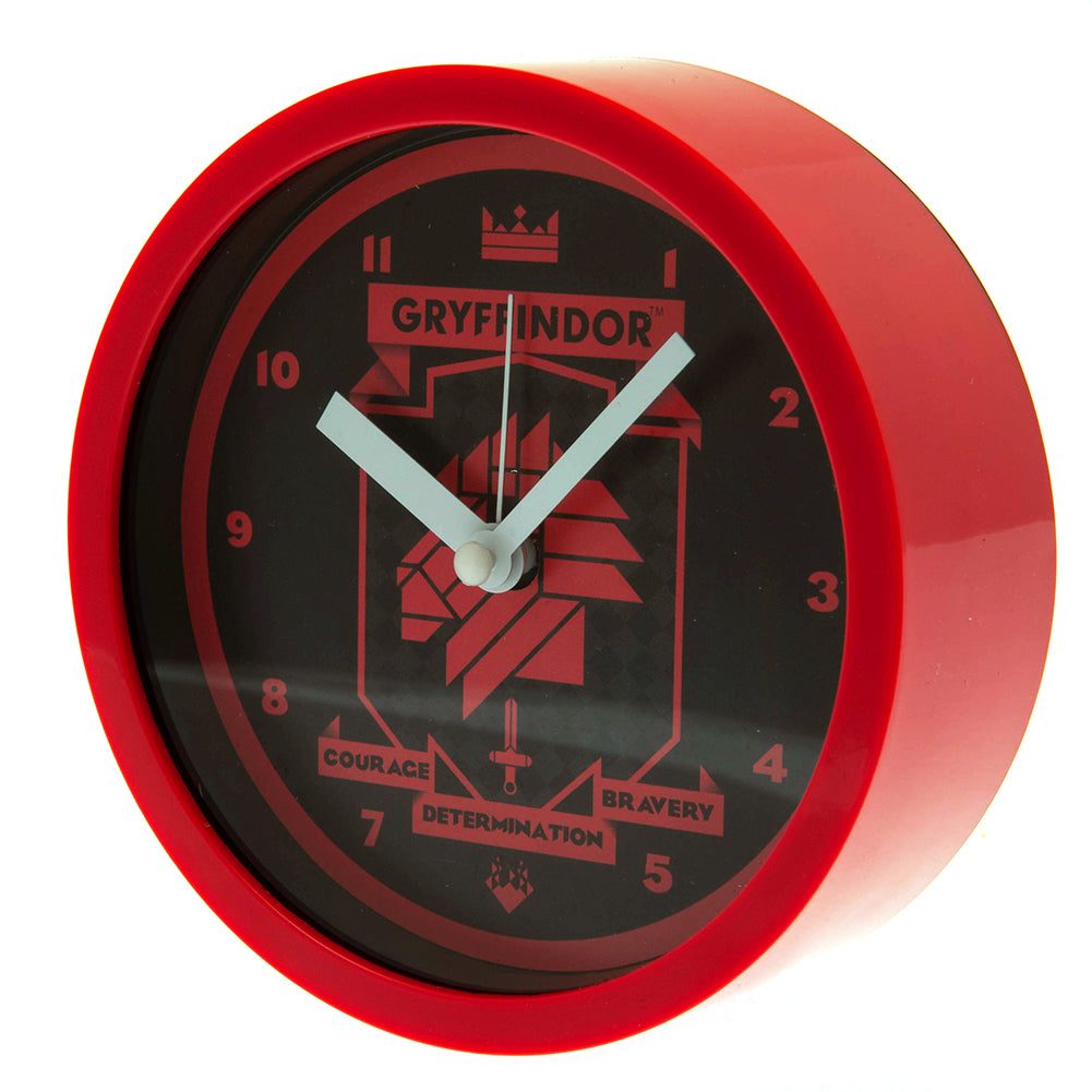 Harry Potter Gryffindor desktop alarm clock with vibrant house crest and durable plastic case