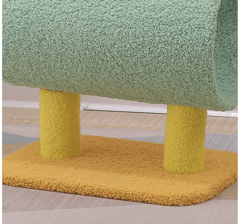 Cat adventure playground climbing frame with built-in litter box in yellow duck animal design. — view 5