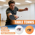 Set of twenty white and yellow ABS table tennis balls for indoor ping pong training