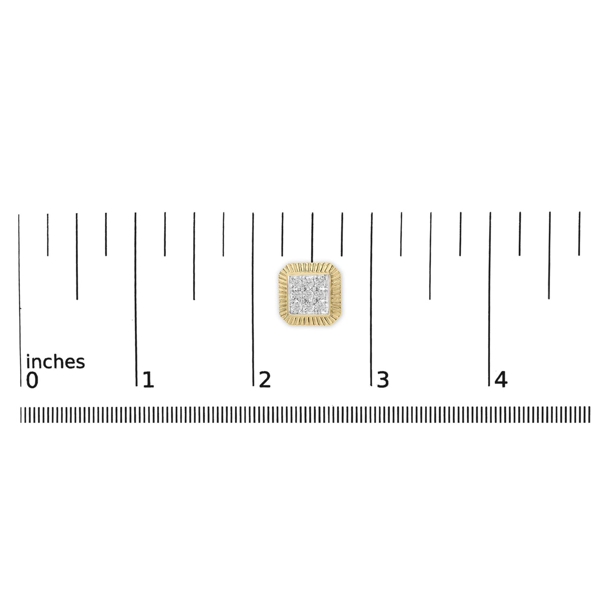 10K Yellow Gold Plated .925 Sterling Silver 1/6 Cttw Diamond Textured Halo Stud Earrings-4
