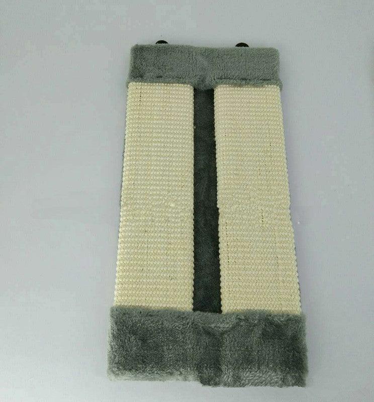 Beige foldable eco-friendly cat scratcher made of natural sisal rope and soft plush fabric — view 3