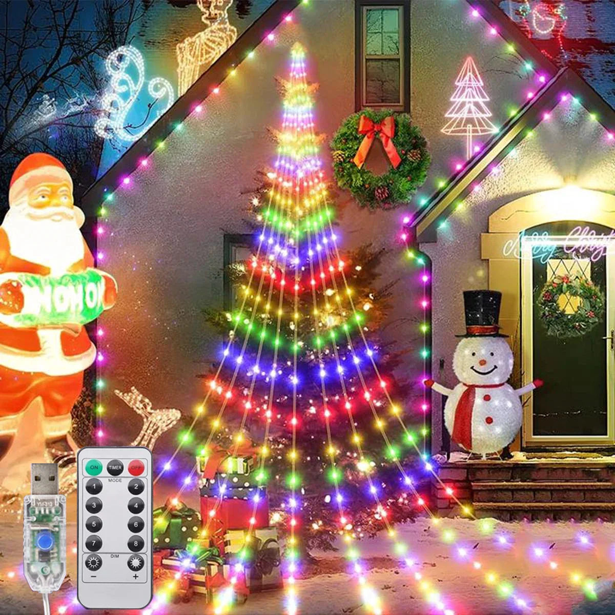 Dazzling waterfall LED fairy curtain lights for indoor and outdoor holiday window or tree decoration. — view 2