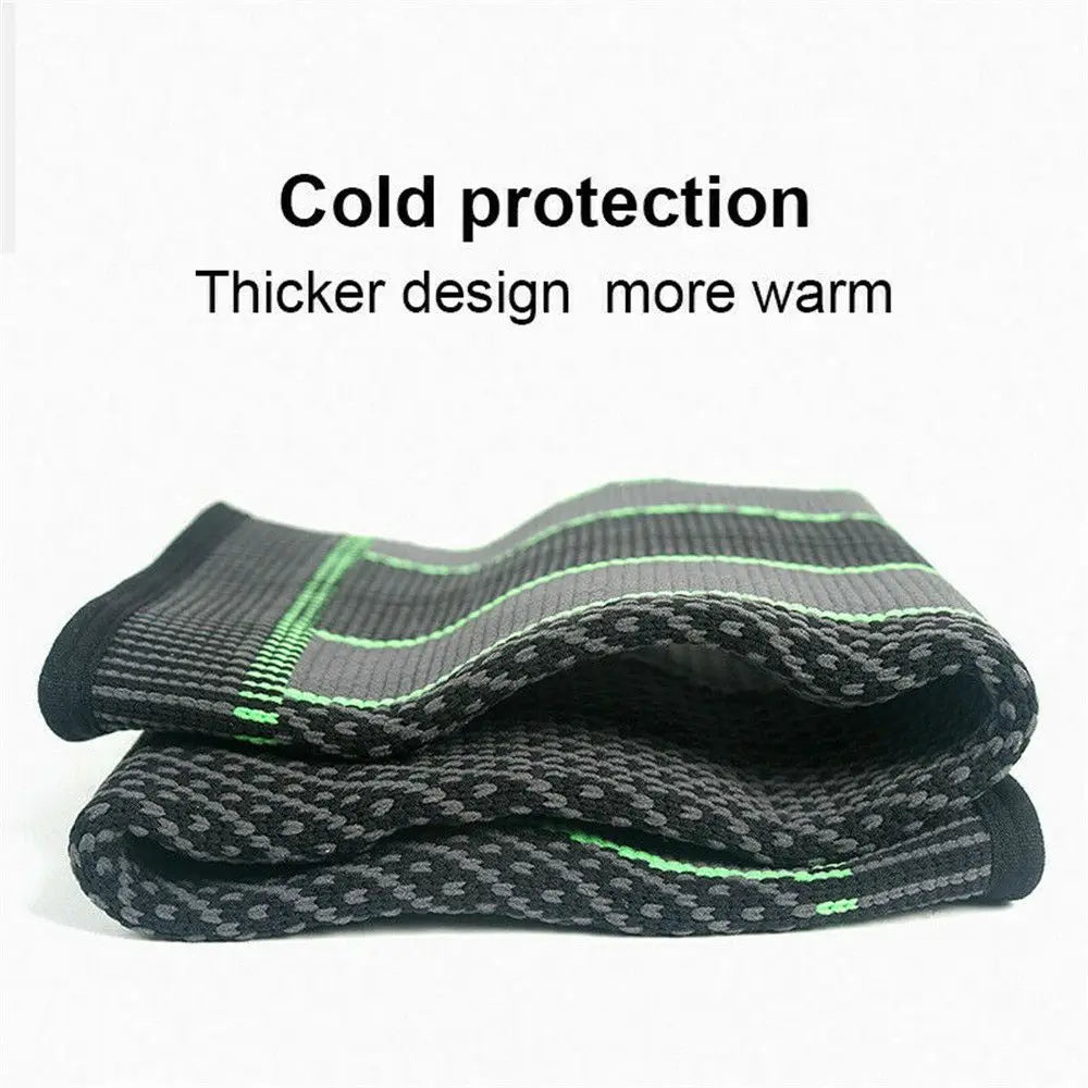 Full-length green knee compression sleeve for joint support and muscle recovery in extra large — view 5