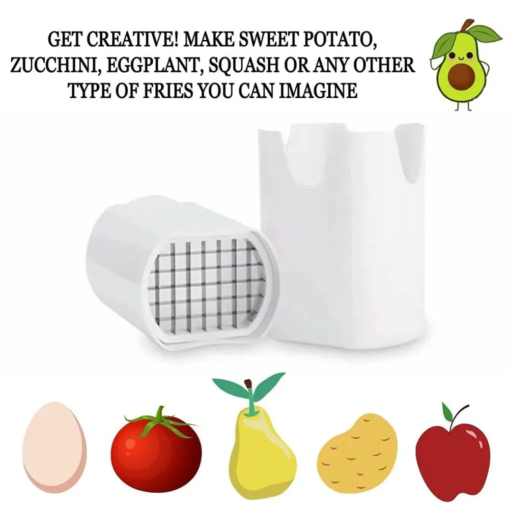 Plastic and stainless steel rapid French fry cutter and vegetable chopper for quick kitchen prep — view 4