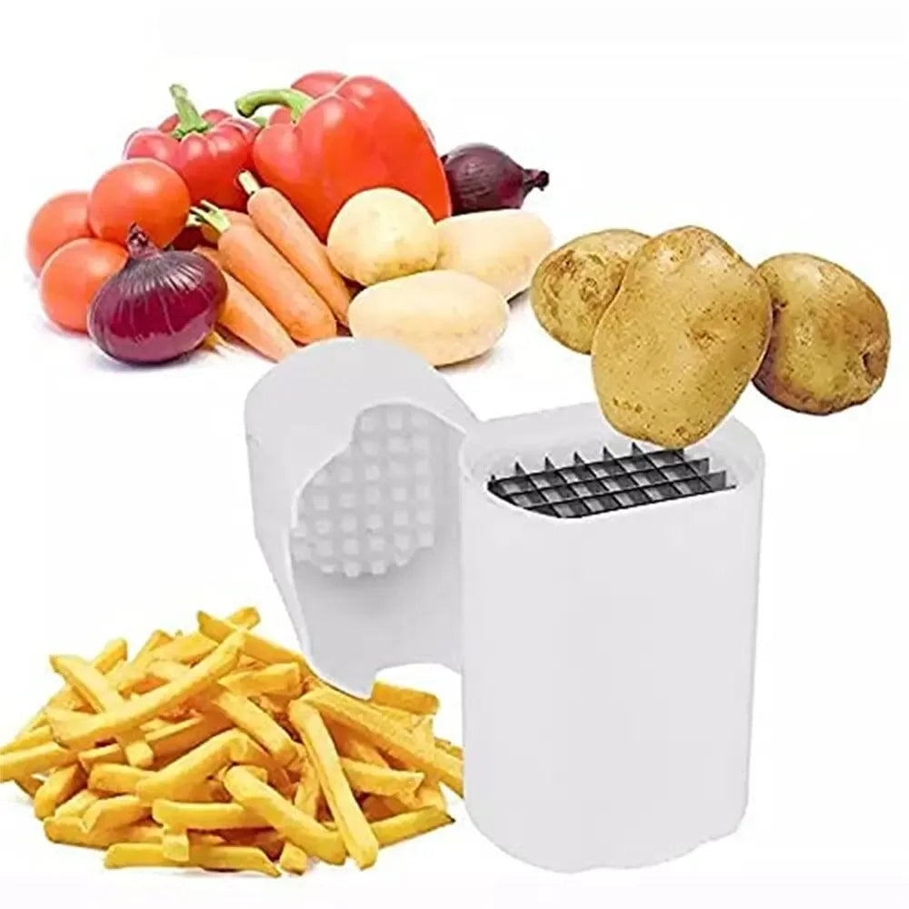 Plastic and stainless steel rapid French fry cutter and vegetable chopper for quick kitchen prep — view 2