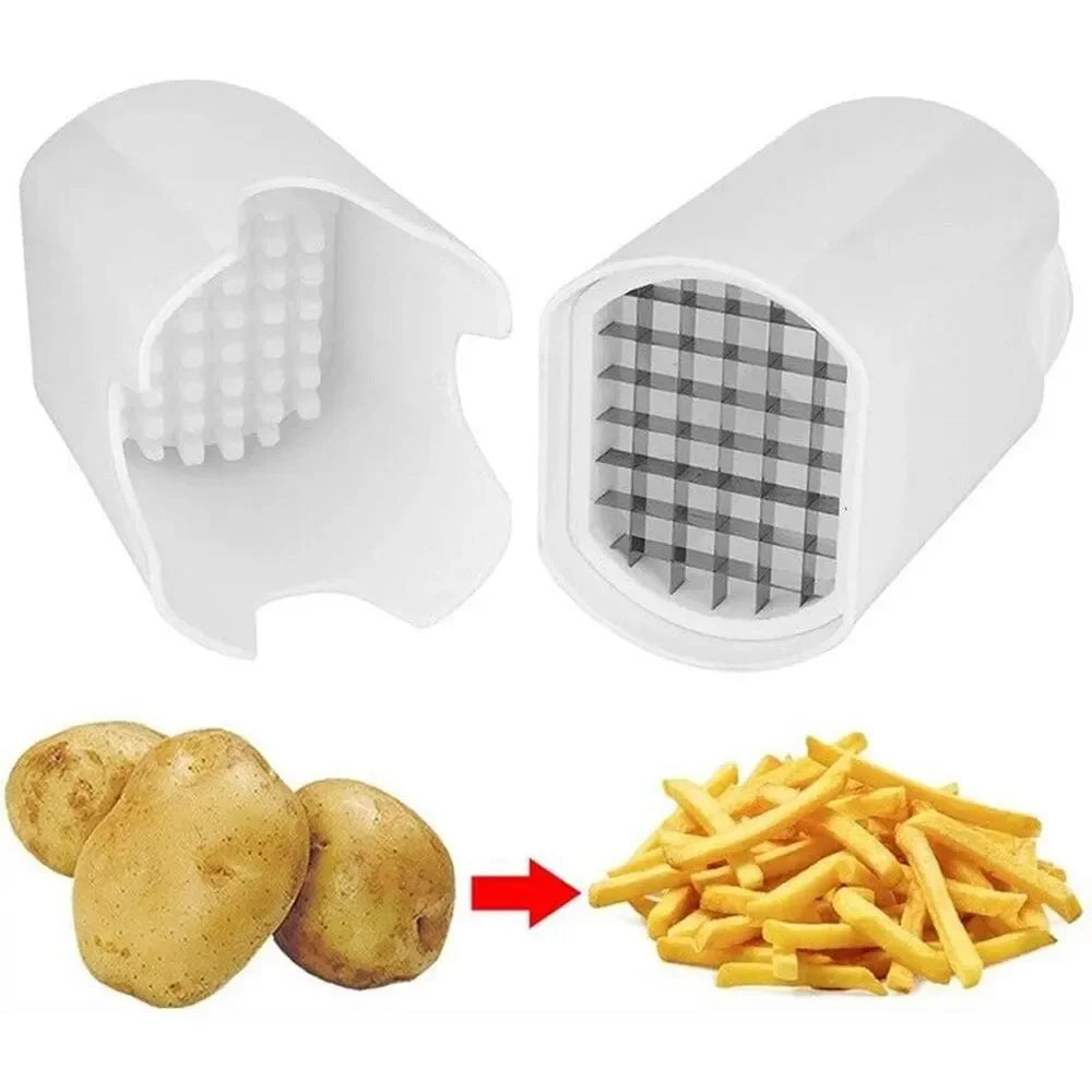 Plastic and stainless steel rapid French fry cutter and vegetable chopper for quick kitchen prep — view 5