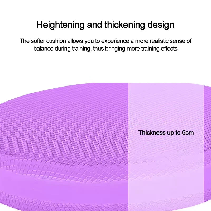 Purple oval yoga balance cushion made of non-slip foam for joint support and pilates — view 3