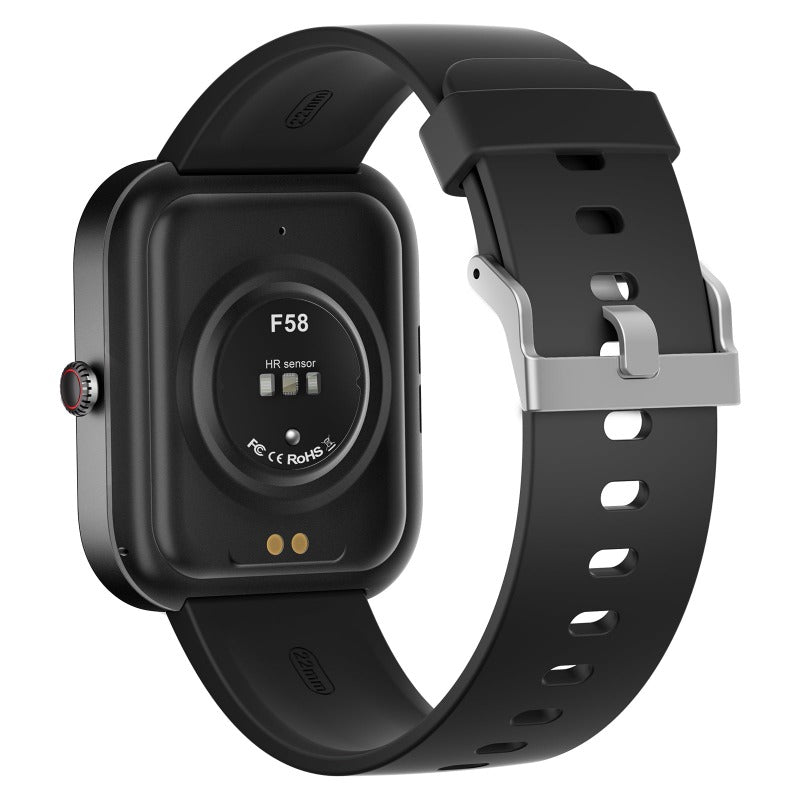 Blood glucose monitoring smartwatch with sleek digital display, modern black silicone wristband, and fitness tracking interface. — view 2