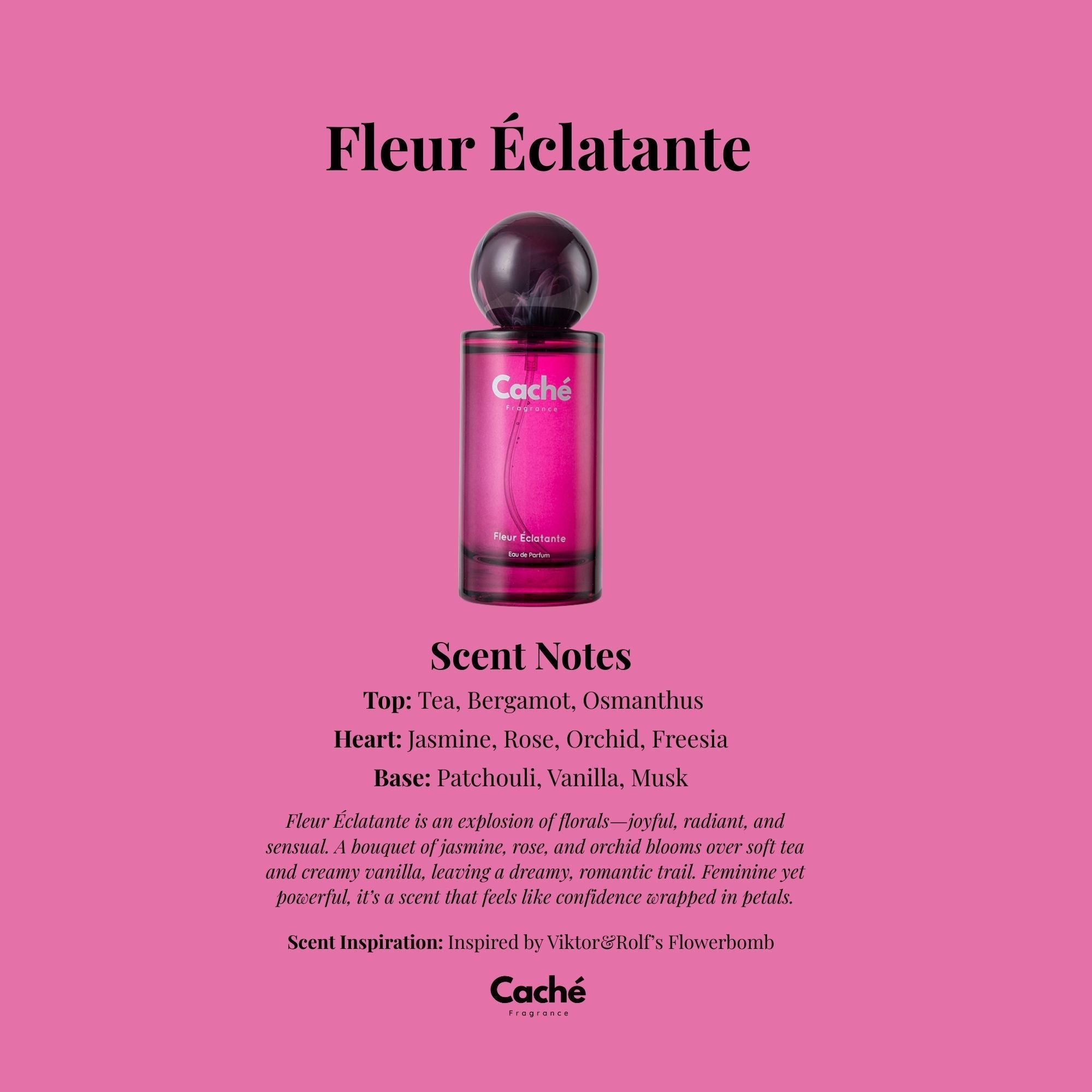 Caché Fleur Éclatante 50ml glass perfume bottle showcasing vibrant floral women's fragrance — view 2