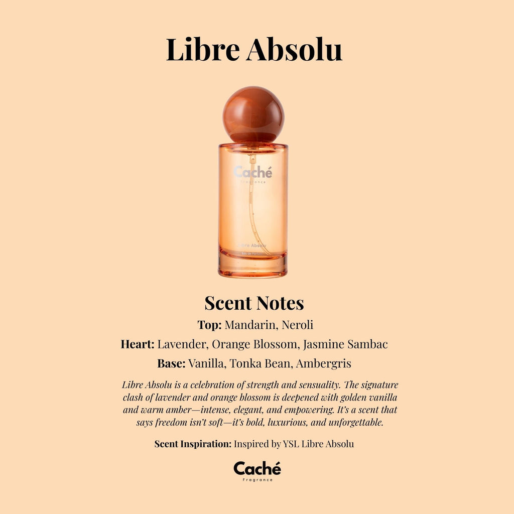 Caché Libre Absolu women's floral Eau de Parfum glass bottle with golden accents. — view 2