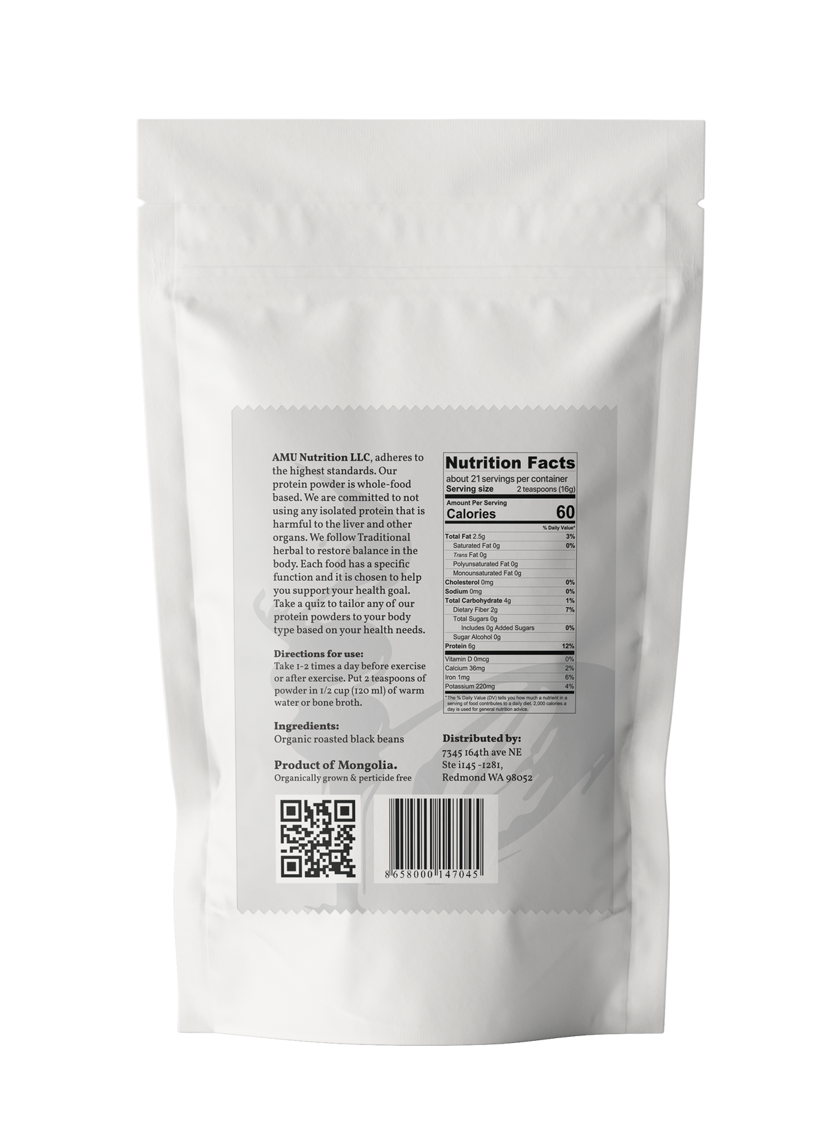 Roasted Black Bean Powder – 198 g Plant-Based Protein Superfood-1