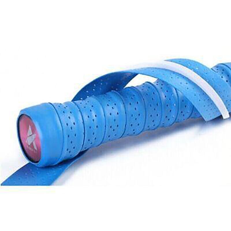Four anti-slip tennis and badminton racquet overgrips showing textured surface and perforated edge details — view 4