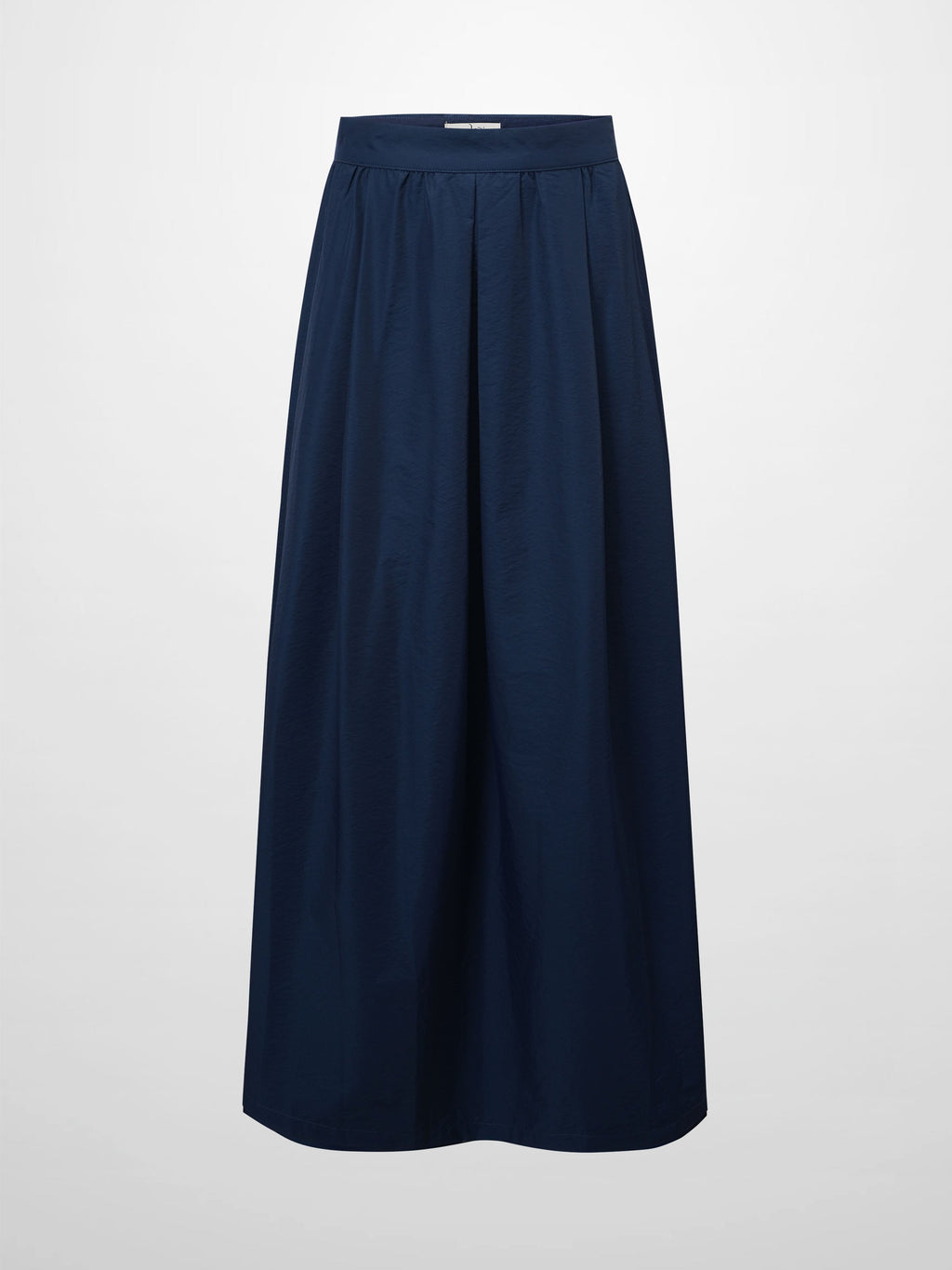 Waisted Full Taffeta Skirt-Navy-1