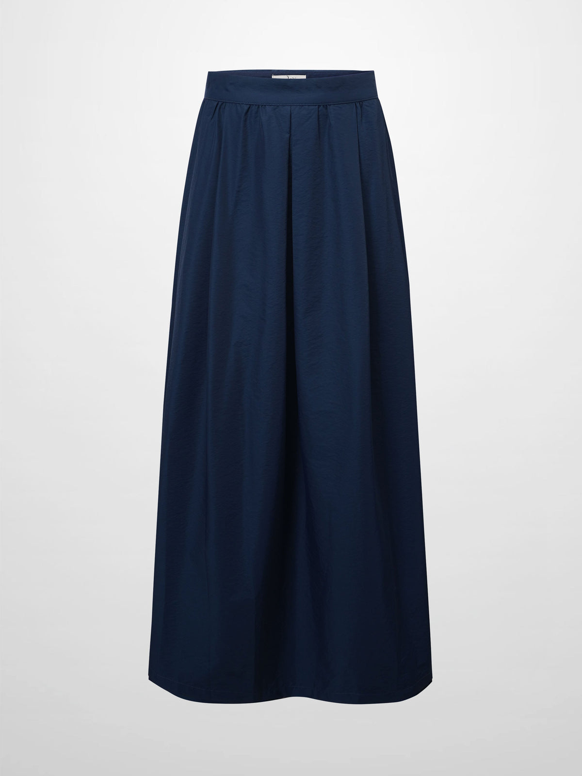 Waisted Full Taffeta Skirt-Navy-1