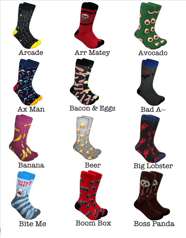 Men's crazy crew socks in bold colors and premium combed cotton fabric for everyday wear — view 2