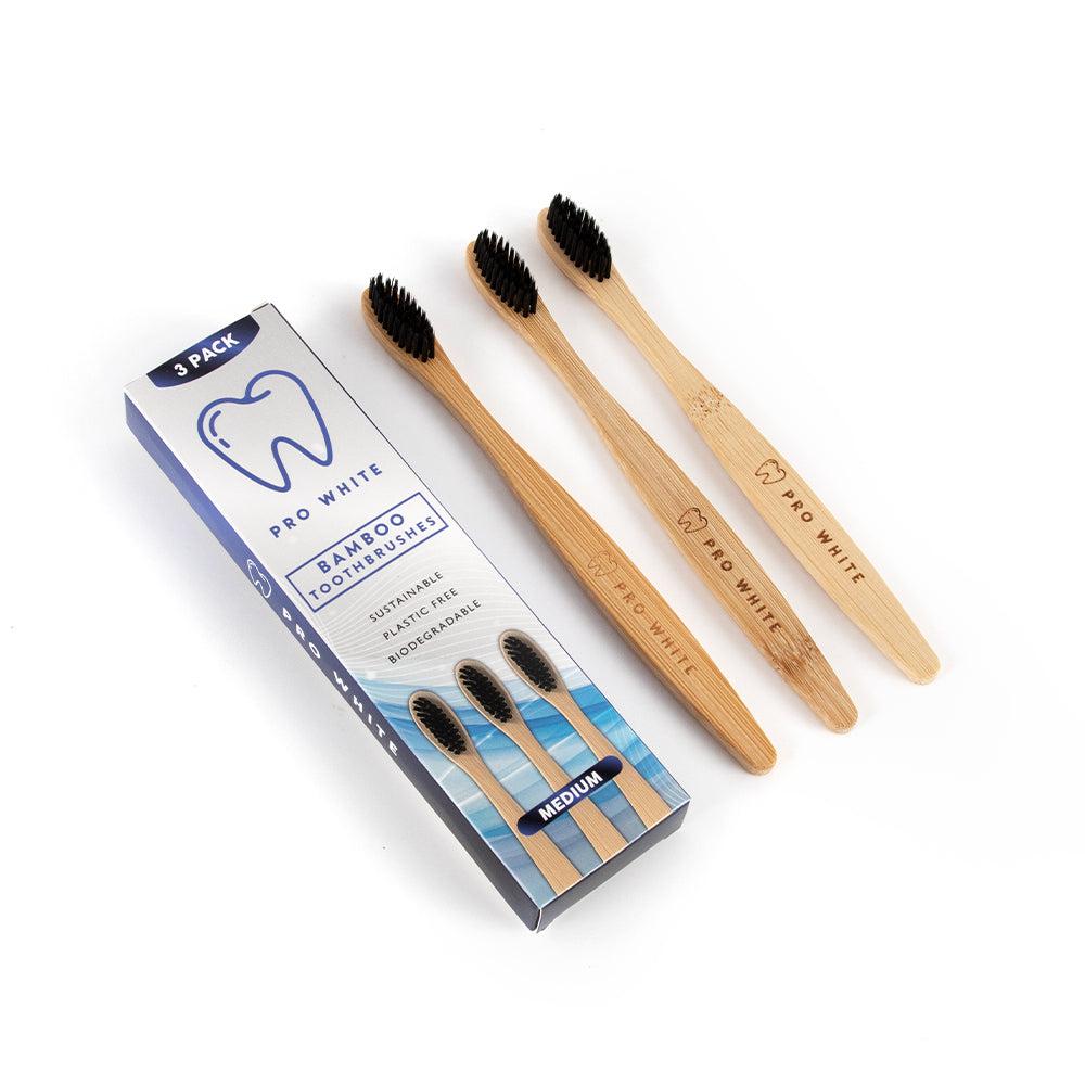 Multipack bamboo toothbrushes with black activated charcoal bristles for sustainable eco-friendly oral care — view 4