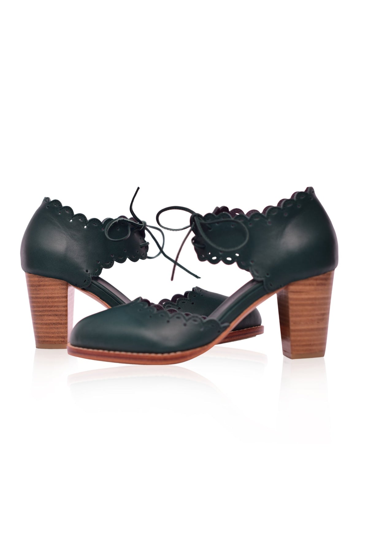 Dance Queen Scalloped Leather Heels-4