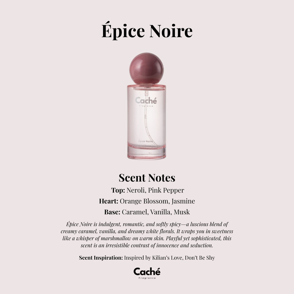 Caché Épice Noire 50ml Eau de Parfum glass perfume bottle showcasing sweet and sensual fragrance — view 2