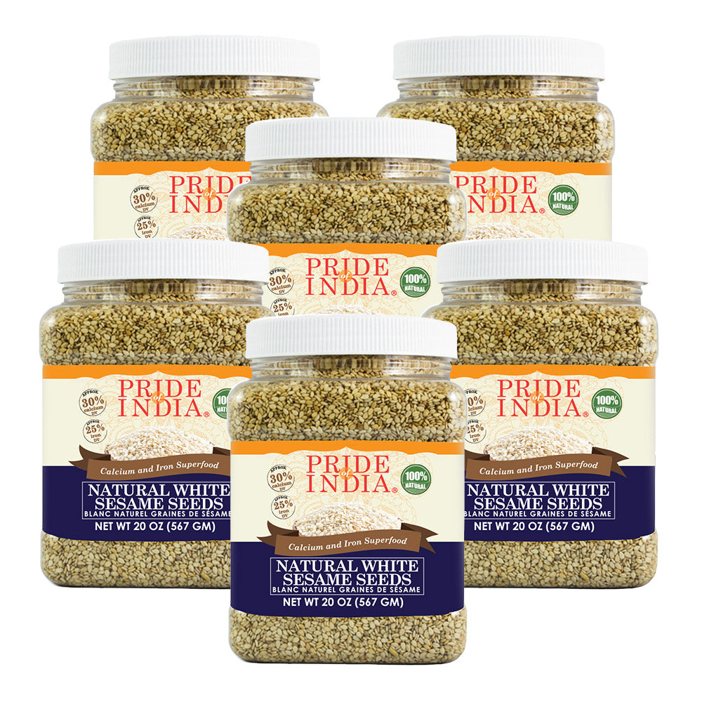 Raw unhulled white sesame seeds in a gourmet BPA-free plastic jar for baking and cooking — view 4