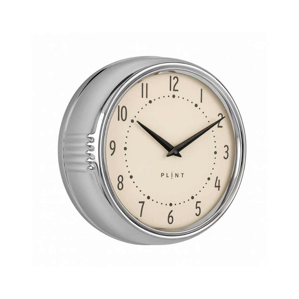 Retro wall clock with a smooth glass face and durable metal casing for vintage home decor — view 2