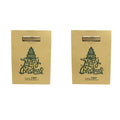Two large brown kraft paper Christmas gift bags featuring a festive holiday pattern and handles